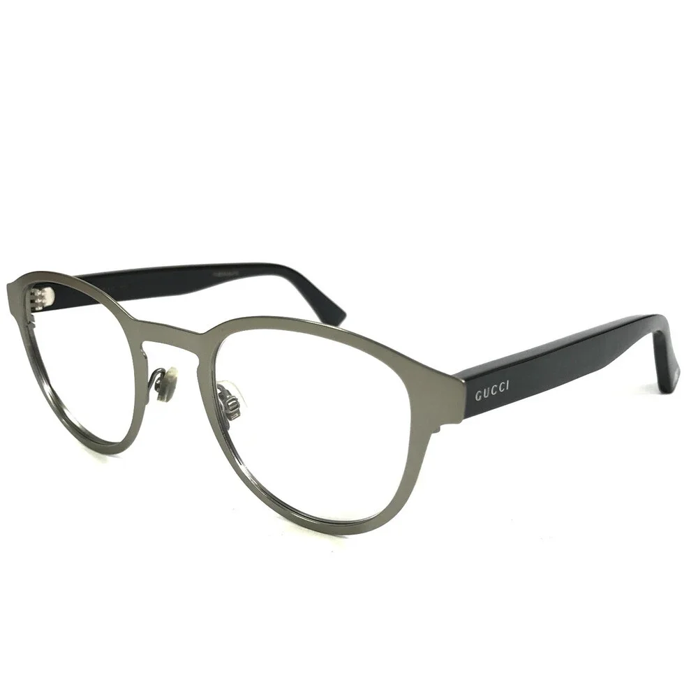 Gucci Eyeglasses Frames GG0161O 004 Dark Gray Round Full Rim 53-23-150